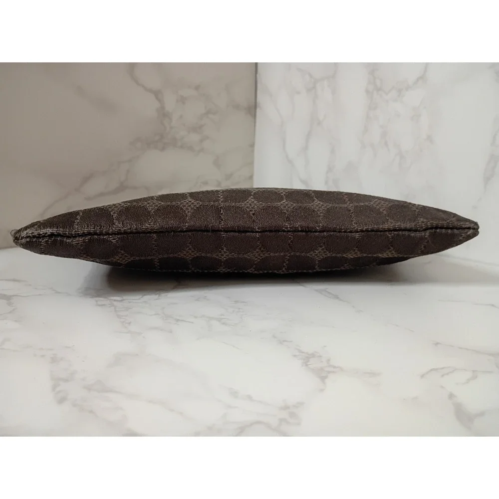 KATE SPADE Brown Classic Linet Jacquard Wristlet - EUC